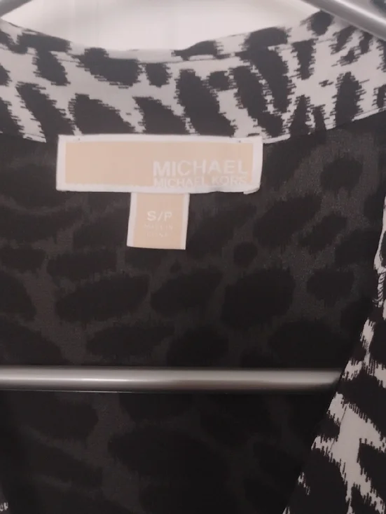 Michael Kors Black and White Printed Wrap-Style Midi Dress - Picture 4 of 6